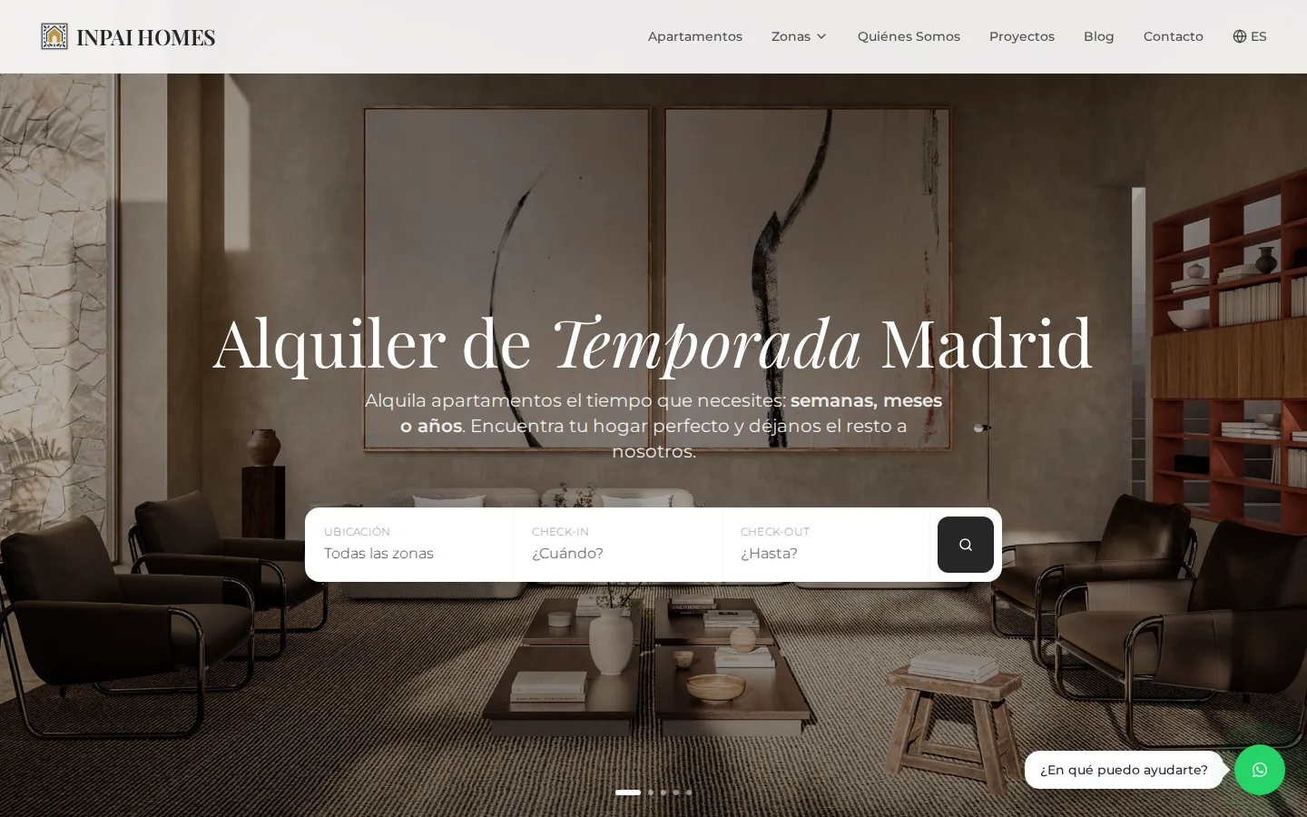 Portada de inpailiving.com, diseñada por Visibleo